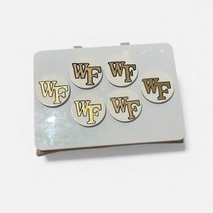 6 Handmade Wake Forest WF Drink Coasters
